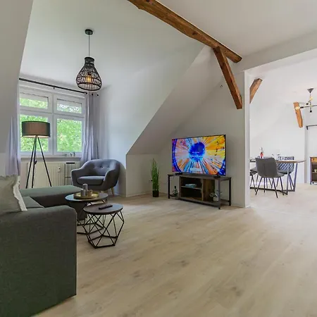 Lausitz-apartment, 80m2, Waschtrockner, 2 X Parkplaetze, Kueche, Netflix 公寓 *